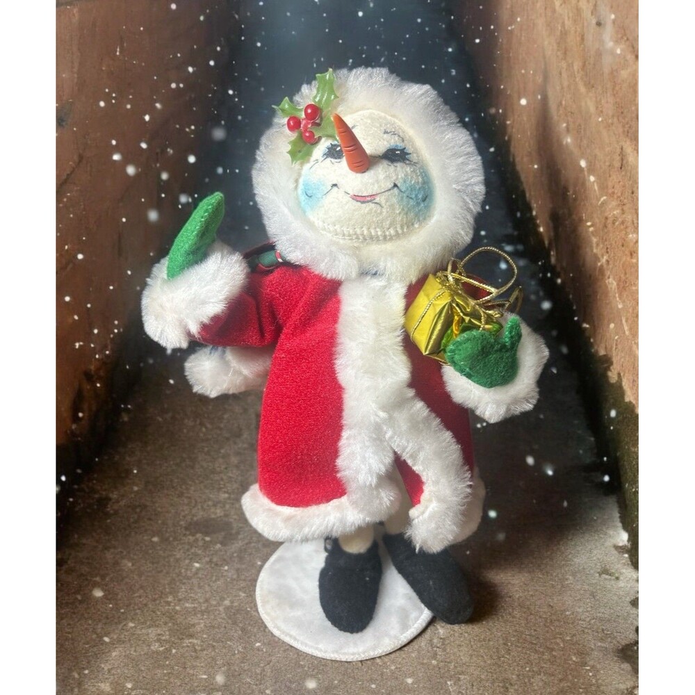 Annalee Doll ‘To The Snowball’ Snowman Scarf Holly Gifts 7” Christmas Winter